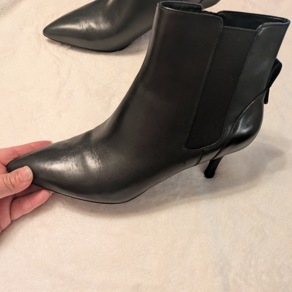 Cole Haan Black Ankle Booties with Pointed Toe - Picture 4 of 10